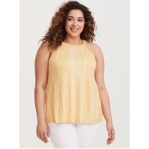 Torrid Yellow Patterned High Neck Halter Top Size 2X J16